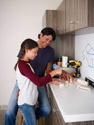 Understanding the basics of a laminate countertop with bevel edge and a undermount sink. Part Of The 2018 Living Impressions Launch Formica Laminate 9529 Sea Salt Countertop On A Garage Work Bench Formica Laminate Formica Laminate