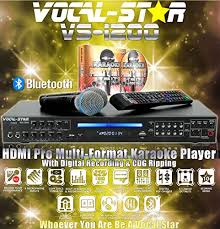 Vocal Star Vs 1200 Cdg Dvd Hdmi Karaoke Machine With Bluetooth Including 2 Wired Microphones And 150 Top Party Songs