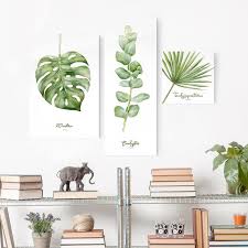 Glasbild Mehrteilig Aquarell Botanik Collage 3 Teilig In 2020 Glasbilder Bilder Botanik