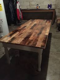 This Coffee Table Was Made From Pallet Parts That I Took Apart They Are Mostly Red Oak And Poplar There Joined With A B Wood Pallet Projects Furniture Projects