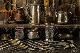 Equipale & traditional mexican furniture. Vintage Silver Cutlery On Dark Rustic Background Old Kitchen Stock Photo Picture And Royalty Free Image Image 104187843