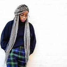 Black And White Braids On Dark Skin Grey Braids On Dark Skin Google Search Box Braids Grey Box Braids Colored Box Braids