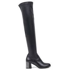 MIGATO Μαύρη μπότα ματ πάνω από το γόνατο CR0767-L14 < Γυναικείες Μπότες -  Γυναικεία Παπούτσια | MIGATO