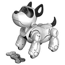 Black And White Robot Dog Pupbo Is A Lifelike Robot Dog That Can Learn Different Tricks Via Your Voice Commands With The Smartbone Included You Can Name Y Robot Real Dog Pluto The Dog