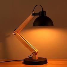 scandinavian wooden black metal adjustable arm architect desk lamp black metal raf metal