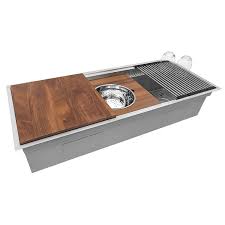 Everything on the sink with ruvati's dual tier workstation, you can prep and serve right on top of your sink. 57 Inch Workstation Two Tiered Ledge Kitchen Sink Undermount 16 Gauge Stainless Steel Ruvati Usa