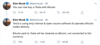 Elon musk, the chief govt of tesla who not too long ago added technoking to his title, mentioned on wednesday that the corporate would settle for bitcoin as payment for cars in the bitcoin paid to tesla will probably be retained as bitcoin, not transformed to fiat forex, mr. Bloomberg Quicktake Auf Twitter You Can Now Buy A Tesla With Bitcoin Tesla Will Now Start Accepting Bitcoin As Payment For Its Electric Cars Elon Musk Said Https T Co Qzfi869gjm Https T Co Mmlj4xnvqm