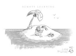 Adrienne hedger, a mom to two teenagers doing remote learning and a celebrated cartoonist, is capturing only slightly dramatized snapshots of life during remote education. Editorial Cartoon Remote Learning Columbia Spectator