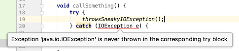 Kotlin multiple catch blocks are used when we are using different types of operation in try block which may causes different exceptions in try block. Those Sneaky Kotlin Exceptions Let S Talk About Interoperability When By Danny Preussler Google Developers Experts Medium