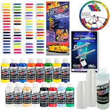 Details About Createx Super 16 Colors 2oz Starter Airbrush Paint Kit Hobby Craft Art