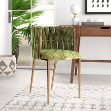 Cassie Upholstered Dining Chair Set Of 2 Upholstery Color Green Gold Frame Color Gold In 2021 Dining Chairs Upholstered Dining Chairs Upholstered Arm Chair