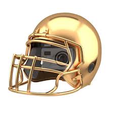 Professionals and amateurs alike wear protective head gear (helmets) to reduce the chance of injury while playing american and canadian football (also known as gridiron football). Golden American Football Helm Sportausrustung Symbol Des Pokals Fototapete Fototapeten Quarterback American Football Liga Myloview De