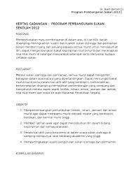 Text of kertas kerja hari sukan. Kertas Cadangan Prog Pembangunan Sukan
