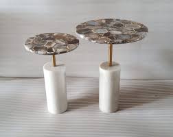 Agate And Marble Side Table Marble And Agate End Table Marble Night Table Marble Lamp Table Agate Night Stand In 2020 Agate Furniture Marble Lamp Marble Side Tables
