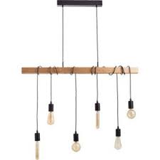 Suspension E27 Style Industriel Townshend Bois Hetre 6 X 60 W Eglo Leroy Merlin Deco Murale Industrielle Poutre Bois Lustre Salle A Manger