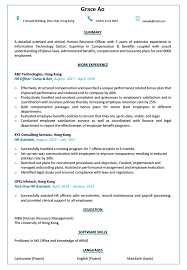 How to write modern resumes for human resources positions that get the hr interview. Resume Cv Sample For Human Resources Officer Jobsdb Hong Kong