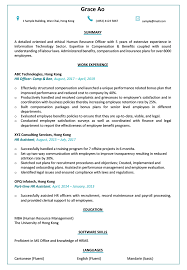 One of the best ways to land an interview is to make sure your cv will get you noticed among other candidates. Resume Cv Sample For Human Resources Officer Jobsdb Hong Kong