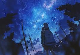 Image of use the pure high definition quality wallpapers for desktop mobiles. Hd Wallpaper Stars Emotional Night Sky Anime Anime Girls Wallpaper Flare