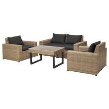 Solleron 3 Seat Modular Sofa Outdoor With Footstool Brown Brown Hallo Black Ikea Outdoor Seat Pads Outdoor Cushion Covers Outdoor Sectional Sofa