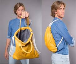 Yellow Leather Backpack Men Unisex Leather Handbag Multi Way Bags Sale Mens Leather Bag Sack Backpack Gym Backpack Laptop Backpack Purse Leather Backpack For Men Leather Handbags Mens Leather Bag
