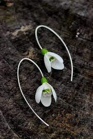 Snowdrop Earrings From Polymer Clay Bridal White Jewelry Gift 925 Silver Floral Jewelry Mother 3 Polymer Clay Earrings Polymer Clay Jewelry Clay Jewelry