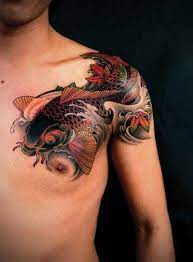 Koi Fish Tattoo On Chest Tattoo Ideas Koi Fish Tattoo Koi Dragon Tattoo Cute Fish Tattoo