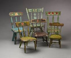 A Group Of Six Miniature Chairs Each Retaining The Original Painted And Decorated Finish Ran Miniature Chair Dollhouse Furniture Tutorials Dollhouse Furniture