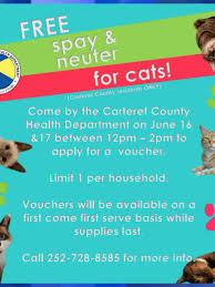 Days ago) a free spay and neuter program is the only key solution to reduce the number of unwanted animals needlessly killed and born into a society. Spay And Neuter Vouchers Available To Carteret Co Cat Owners Wcti