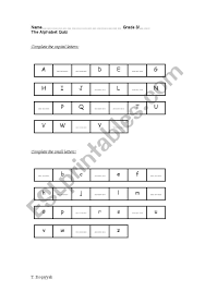 How many letters are in the alphabet? English Worksheets Alphabet Quiz