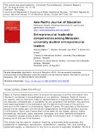 We aspire to be comprehensive, research oriented university in malaysia which is internationally recognised for innovative teaching and learning. Pdf Entrepreneurial Leadership Competencies Among Malaysian University Student Entrepreneurial Leaders Steven Krauss And Afsaneh Bagheri Academia Edu
