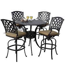3 pc high top bistro table chairs set ~ slingback material comfortable. Bar Height Patio Sets Wayfair