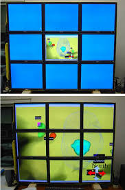 single and nine-screen display configurations used in this experiment