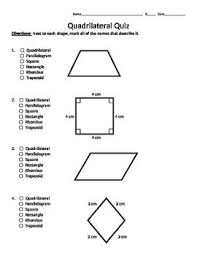Quadrilateral Quiz Quadrilaterals Teaching Math Teaching