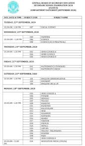 The question paper will be distributed at 10.15 a.m. Cbse Class 10 12 Compartment Exam Date Sheet Released The Live Nagpur