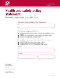 Not the most exciting of terms, but an essential area for any business to get right. Health And Safety Policy Statement Template Free Download