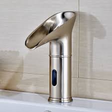 Offered in a variety of finishes, styles and water efficient features. Moffat Touchless Brushed Nickel Led Bathroom Sink Faucet With Motion Sensor Funitic