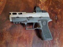 Romeo 1 Pro X Compact Sig Procut Slide And Greyguns Grip In 2020 Pistol Spotting Scopes Guns And Ammo