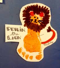Lion Footprint Preschool Craft Activities Grandparents Day Crafts Zoo Animal Crafts