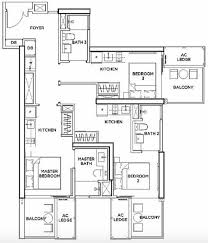 Floorplan Of Gem Residences Trio Key Unit Floor Plans The Unit Kitchen And Bath