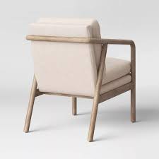 Tufeld Wood Armchair Beige Project 62 Wood Arm Chair Wooden Armchair Armchair