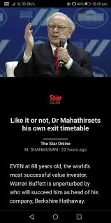 He has secured backing from the continue reading Warren Buffet Change Name To Dr Mahathir Malaysia