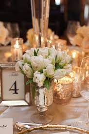 50 White Tulip Wedding Ideas For Spring Weddings Elegant Wedding Centerpiece Tulip Wedding Wedding Table Decorations Diy