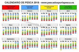 Imagen Calendario De Pesca 2018 Pesca Para Pescar Calendario