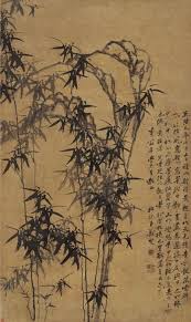zheng banqiao 1693 1765 bamboo and rock ink on paper mounted dated 1744 174 102 5cm 鄭板橋 1693 1765 竹石圖水墨紙本鏡片1744 chinese painting ink painting chinese art