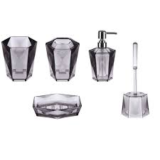 Enjoy free shipping on most stuff, even big stuff. Dow Acrylic 5pc Bathroom Accessories Set Grey On Onbuy