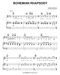 Free Printable Bohemian Rhapsody Piano Sheet Music