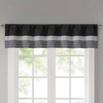 Anuwaa blackout curtains 63 inch length, linen black out kitchen curtains & drape, window curtains for bedroom and living room, grey, 52x63 inch, 2 panels set 4.6 out of 5 stars 143 $21.99 $ 21. Black Brown Valances Kitchen Curtains You Ll Love In 2021 Wayfair