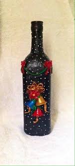 Christmas Altered Bottlemixed Media Artchristmas Bells3d Image 3 Bottle Crafts Wine Bottle Diy Crafts Wine Bottle Crafts