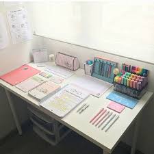 Whether you put this baby in the corner or not, this is a really great little desk for your home office, especially if you don't have enough room for a full sized desk. Study Our Success On We Heart It Study Room Decor Study Desk Organization Study Desk Decor