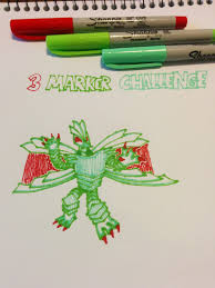 The idea for this challenge is to select three different colours of. 3 Marker Challenge Chipchompdoodles